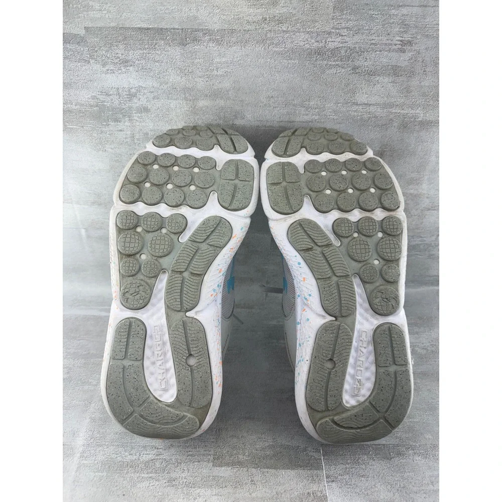 Under Armour Charged Assert 10 Women Grey Blue Running Shoes 3027092-100 Size 7